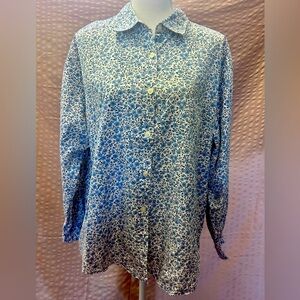 Blue & White Talbots Blouse - Discount Shipping!